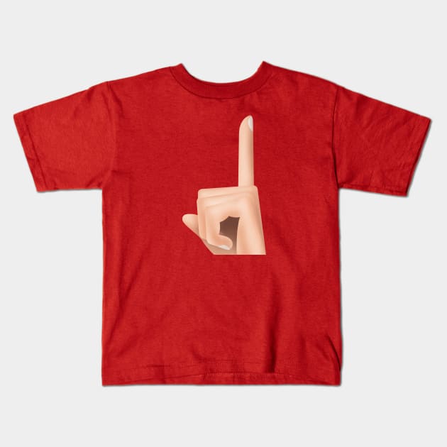 Shh Gesture(Look up) Kids T-Shirt by CleanRain3675